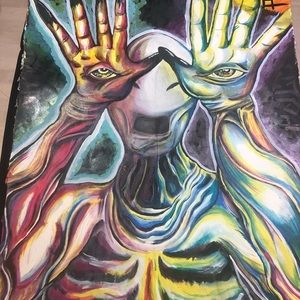 Pale man from the movie Pans Labyrinth. Hand painted in liquid acrylic